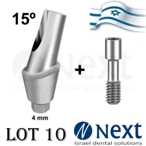 Lot x10 Anatomic Titanium Angulated abutment 15 degree angle 4 mm - Picture 1 of 3