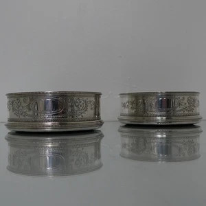19th Century Antique Victorian Plate Wine Coasters Circa 1860 Martin Hall & Co - Picture 1 of 12