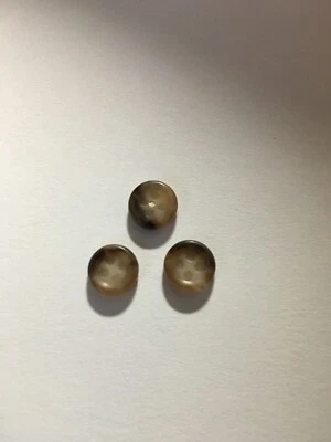 NEW 10 3/8 INCH SHADES OF BROWNS  RIM/4 HOLE GEUINE LONGHORN BUTTONS COLLAR  - Image 1 of 3