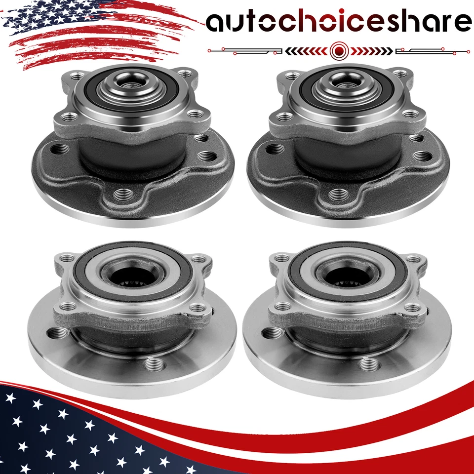 Conjunto de cojinete de cubo de rueda delantera trasera derecha izquierda para Mini Cooper 2007-2014 4 piezas Foto 1 de 4