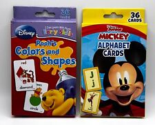 2 Packs Disney Mickey Mouse Winnie the Pooh Flash Cards Alphabet Color Shapes