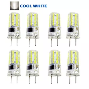 8X G8 LED Bulb Cool White 110V Dimmable Bi-Pin 72-3014SMD Light Silicone Lamp - Picture 1 of 6