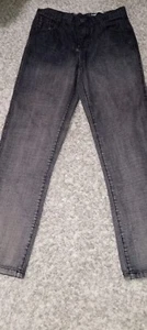 Boys Scarce Slim Straight Leg Jeans Size 14 Color Black Gray Zippers Pockets - Picture 1 of 3