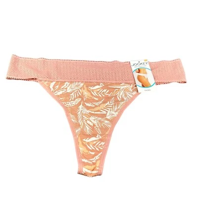 Jockey Mujer Talla Grande 7 Panty Tanga Tacto Suave Encaje Cintura Floral Rosa Nuevo Foto 1 de 4