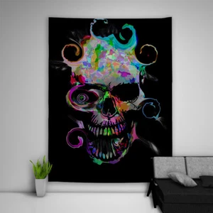Colorido póster de tapiz de calavera arte colgante de pared sofá mesa cama - Imagen 1 de 9