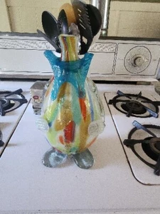 MURANO ART GLASS CLOWN MARBLED CLOWN VASE-11 1/2”-  No Head - Picture 1 of 5