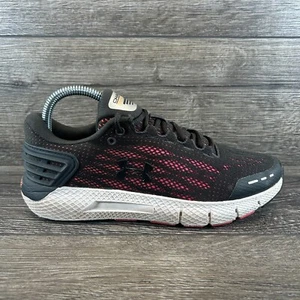 Under Armour Charged Rogue Sneakers Women Size 8 Gray Pink Running Shoes Lace Up - Picture 1 of 14