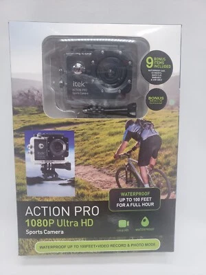 Itek Soundlogic Action Pro 1080P Ultra HD Sports Cam Camera Waterproof TESTED  - Image 1 of 4