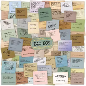 240PCS Vintage Motivational Quote Stickers, Typewriter Style Scrapbook Stickers, - Picture 1 of 7