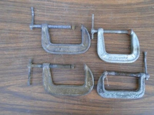 4 Piece Vintage C Clamp Adjustable No 1430 3" X 2 No 1425 2 1/2" Plus USA Made - Picture 1 of 9