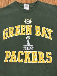 Green Bay Packers Gildan Shirt Super Bowl XLV NFL Football Aaron Rodgers Pack - Picture 1 of 3