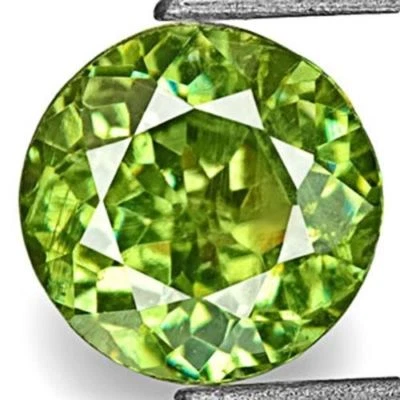 NAMIBIA Demantoid Garnet 0.78 Cts Natural Untreated Yellowish Green Round - Image 1 of 2