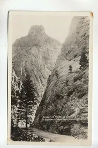Real Photo Postcard Sunset on Pillars of Hercules Colorado Springs CO - Picture 1 of 1