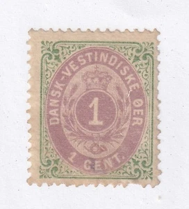 MATT'S STAMPS SCOTT DANISH WEST INDIES #5a 1-CENT ISSUE OF 1874-79, MH CV$80 - Picture 1 of 3