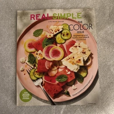 Real Simple Magazine Summer 2025 The Color Issue 5 Easy Dinners Peach Lassi - Image 1 of 2