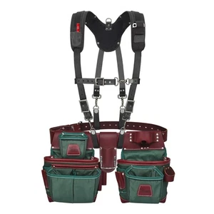 TRUTUCH Nylon und Leder Werkzeuggürtel mit Leder Arbeit Hosenträger | Aufbau - Bild 1 von 17