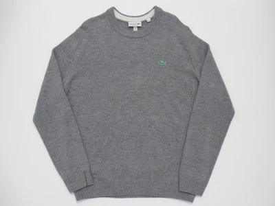 Lacoste Wool Mens Pull Over Sweater Large Grey Blue Croc Limited New - image 1 of 4