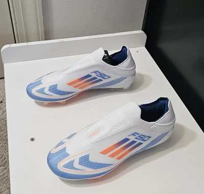 adidas F50 Elite FG Size  5 White/blue/orange Soccer - Image 1 of 4