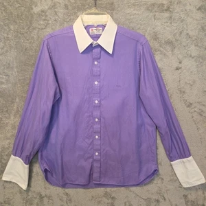 Camisa de vestir Turnbull & Asser para hombre medida talla 15-45,5 púrpura espiga - Imagen 1 de 14