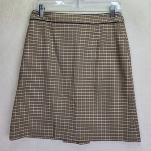 Gonna donna HERRY a quadri lunghezza ginocchio taglia 38EUR 6US classica marrone accademia preppy - Foto 1 di 7