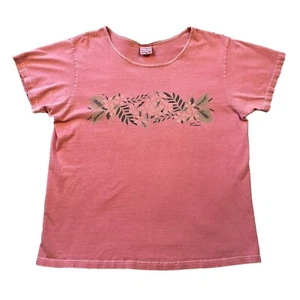 Crazy Shirts T-Shirt Womens M Pink Hibiscus Dyed Floral Graphic Print Maui - Picture 1 of 13