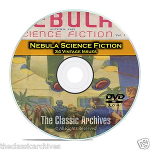 Nebula, 34 Vintage Pulp Magazine, hors de ce monde science-fiction DVD CD C48 - Photo 1/6