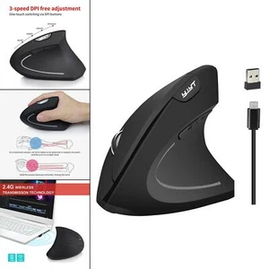Gazechimp ABS Wireless Vertical Mouse Ergonomic Desktop Mouse for Office Home - Picture 1 of 7