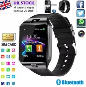 Bluetooth Smart Watch with Camera Waterproof Phone Mate for Android LG iPhone UK - Picture 1 of 8