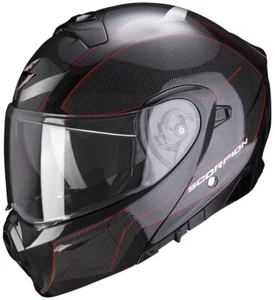 Motorradhelm Modular Öffnend Scorpion EXO 930 Himmel Schwarz Rot TG-S - Picture 1 of 1