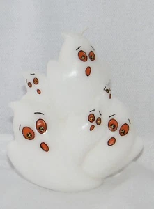 Ghost Candle w/ 6 Scared Little Faces & One Single Wick . Halloween / Fall Decor - Picture 1 of 12