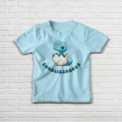 BRITTOT Personalisiertes Baby-T-Shirt Name-o'saurus, süßes Geschenk für Kinder, Dinosaurier-Motiv