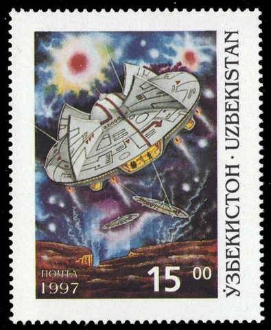 UZBEKISTAN 129 - Futuristic Space Travel  (pb65957) Cover