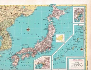 1953 Vintage Japan Korea Ryukyu Karte / 9x12 Great size for Wall Art / 70+ Jahre alt - Bild 1 von 1