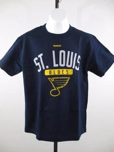 New NHL St. Louis Blues Youth Medium M 10-12 Reebok Navy Blue Shirt - Picture 1 of 8
