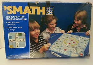 Vintage 1986 SMATH pädagogisches Brettspiel von Pressman #5200 - Macht Mathe Spaß - Bild 1 von 7