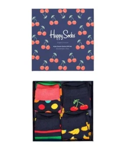 HAPPY SOCKS Kids' Classic Socks Cherry Gift Set 4 Pairs Size 2-3 Years NWB - Picture 1 of 1