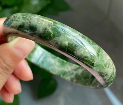 61mm Natural Green Diopside Crystal Quartz Bangle AAA 2 - Image 1 of 4