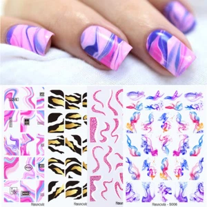 Nail Art Stickers Self-Adhesive DIY 3D Nail Foil Wraps Full Cover Sticker Decal" - Picture 1 of 50
