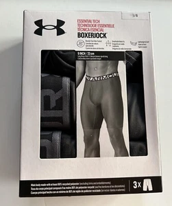 Under Armour Essential Tech Boxerjock 3er Pack Unterwäsche 9” Herren Large Schwarz Neu - Bild 1 von 2