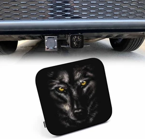 Wolf Trailer Hitch Covers Black Wolf Head Heavy Duty Receiver Tube Cover 2 Inch, - Picture 1 of 12