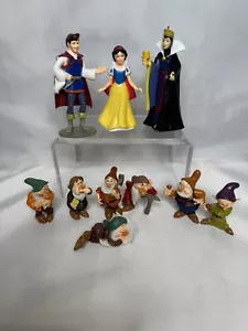 Disney Snow White Seven Dwarfs Figures Set of 10 1993 Sleepy Sneezy Grumpy - Picture 1 of 9