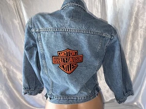 Vintage Gap Denim Harley Davidson Jean Jacket Medium - Picture 1 of 3