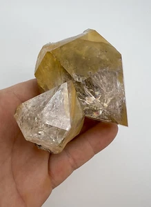 Schönes 83 mm Herkimer Diamant Quarz Kristall Paar, Goldheiler, Regenbogen - Bild 1 von 15