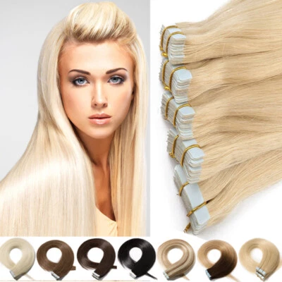 Súper Suave 150g Cinta En Cabello Real Remy Extensiones Cabello Humano Trama Ombre Gruesa EE. UU. Foto 1 de 4