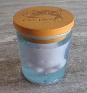 Cat Paw Jar Candle w/ Wood Lid Lavender Vanilla Scent **Has Been Lit**  See Pics - Picture 1 of 9