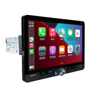 Jensen CAR1013 1 DIN 10.1" Screen Receiver Wireless Apple CarPlay Android Auto - Picture 1 of 6