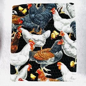 MODA All Cooped Up Quilt Fabric Chickens Roosters Chicks 100% Cotton 1/2 Yard - Picture 1 of 2