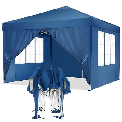 TOOLUCK 10x10 Pop Up Canopy Tent with 4 Sidewalls Waterproof Outdoor Party Tent
