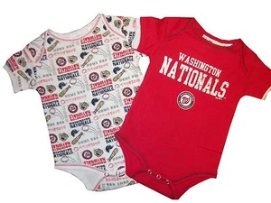 New NWT Baby Infant MLB Washington Nationals Outfits Rompers Sleepers Shirts - Picture 1 of 1