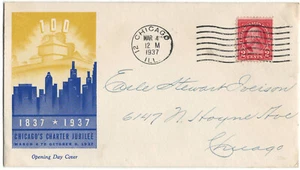 ESTADOS UNIDOS 1937 Cubierta muy fina de Chicago a Chicago #USC27 - Imagen 1 de 1